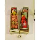 2 early boxed Pelham 'Jumpettes' puppets,