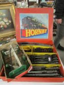 A Hornby '0' gauge model railway set (label to box reads 'Tank Goods set No.