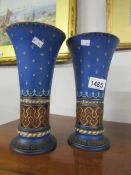 A pair of German 'Mettlach' vases.