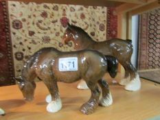 2 Beswick Shire horses