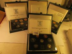 4 mint proof UK coins collections, 1986, 1987, 1988, 1989,