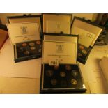 4 mint proof UK coins collections, 1986, 1987, 1988, 1989,