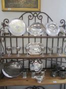 A mixed lot of silver plate (3 shelves)