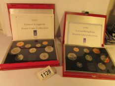 A 1990 and 1992 mint UK proof coins collections with certificates,