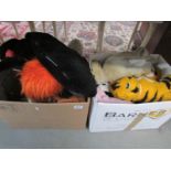 2 boxes of soft toys