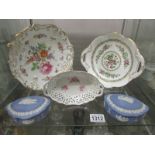 A Hammersley Dresden Sprays dish, A Coalport dish,