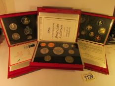 A 1992 and 1996 proof coin collection plus 1990 proof coin New Zealand collection all with cases,