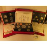 A 1992 and 1996 proof coin collection plus 1990 proof coin New Zealand collection all with cases,