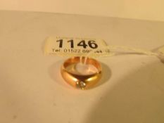 A rose gold continental ring set diamond with German hall mark,