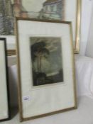 A framed and glazed limited edition artist's proof aquatint, 'Evening Light',