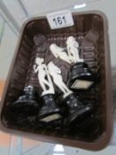 4 small art deco style nude figures on bases,