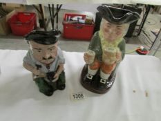 A Royal Doulton 'Happy John' Toby jug and a Staffordshire Toby jug