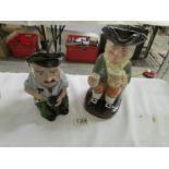 A Royal Doulton 'Happy John' Toby jug and a Staffordshire Toby jug