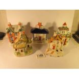 5 Staffordshire cottage pastille burners