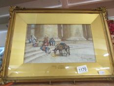 A framed and glazed Italian watercolour 'Collonade, St, Peter's Rome' signed F Coleman,