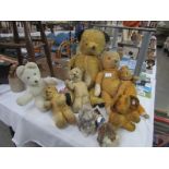 6 vintage Teddy bears & 3 others etc