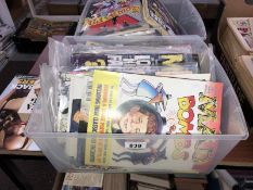 A box of magazines including Mad etc