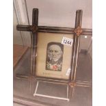 An early 20th century Steven's embroidery of W E Gladstone in original frame