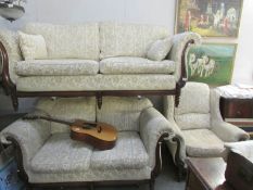 A French style mahogany framed 2 seat sofa,