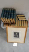 An ecthing of Sir Walter Scott and a set of The Waverley Novels Centenary Edition 1871