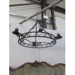 An old metal ceiling light