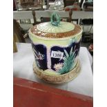 A Victorian majolica stilton dome.