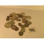 Approximately 21 grams of pre 1920 silver coins and approximately 176 grams of pre 1947 silver