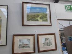 3 framed and glazed watercolours