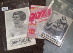 A professional model brochure Annabelle and a vintage Burlesque Handbook and early copy of Razzle