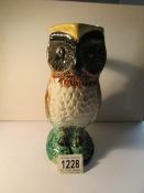 A Victorian majolica owl jug