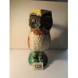 A Victorian majolica owl jug