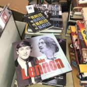 A collection of books on The Beatles,