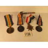 A set of 4 WW1 medals being Military medal (MM) 55094 Cpl. W.E.