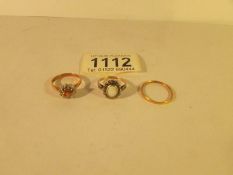 3 9ct gold rings