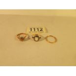 3 9ct gold rings