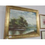 A framed and glazed watercolour rural scene signed Barker '73.