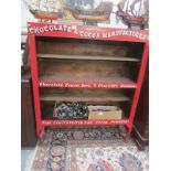 A painted chocolate advertising cabinet