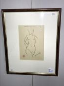 A Henri Matisse print entitled 'study of a nude' stamped & signed in coloured pencil