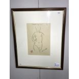 A Henri Matisse print entitled 'study of a nude' stamped & signed in coloured pencil