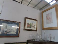 3 framed and glazed pictures including water colours