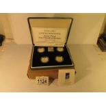 A cased Royal MInt silver proof £1 coins collection 1994-1997, 4 coins and plaque,