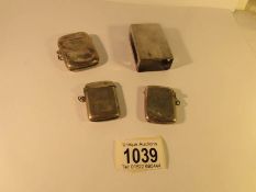 3 silver vesta cases and a silver match box holder