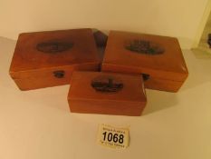 3 Mauchlin ware boxes