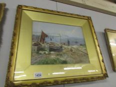 A framed and glazed watercolour entitled 'Flaming June, Swanage' signed F.R.