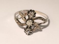 An art deco high carat diamond ring,