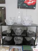 A mixed lot of glass ware including decanter,