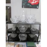 A mixed lot of glass ware including decanter,