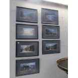 7 framed and glazed Maurice Bishop prints