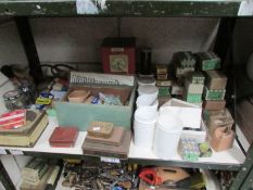 A shelf of nails, screws etc.