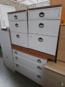 A pair of bedsides and a 3 drawer chest.